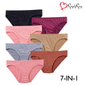 Labonita Plus Ladies' Multicolor 7-in-1 Plain Bikini Panty with Inside Garter