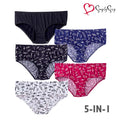 Cleonie Plus Ladies' Printed 5-in-1 Bikini Panty with Inside Garter
