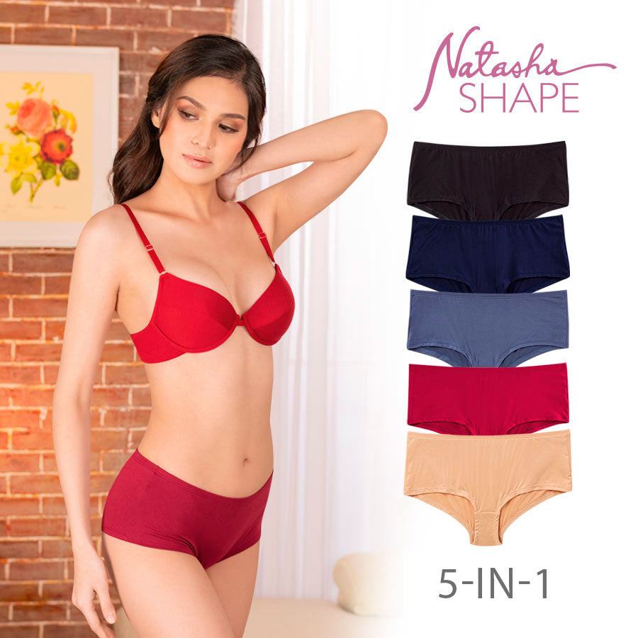 Centera Ladies' Multicolor 5-in-1 Boyleg Panty