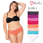 Cristeta Plus Ladies' Multicolor 8-in-1 Bikini Panty