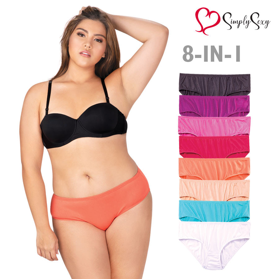 Cristeta Plus Ladies' Multicolor 8-in-1 Bikini Panty