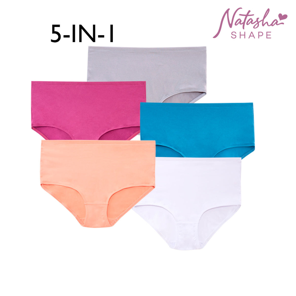 Jellymae Ladies' Multicolor 5-in-1 Full-Rise Panty with Inside Garter