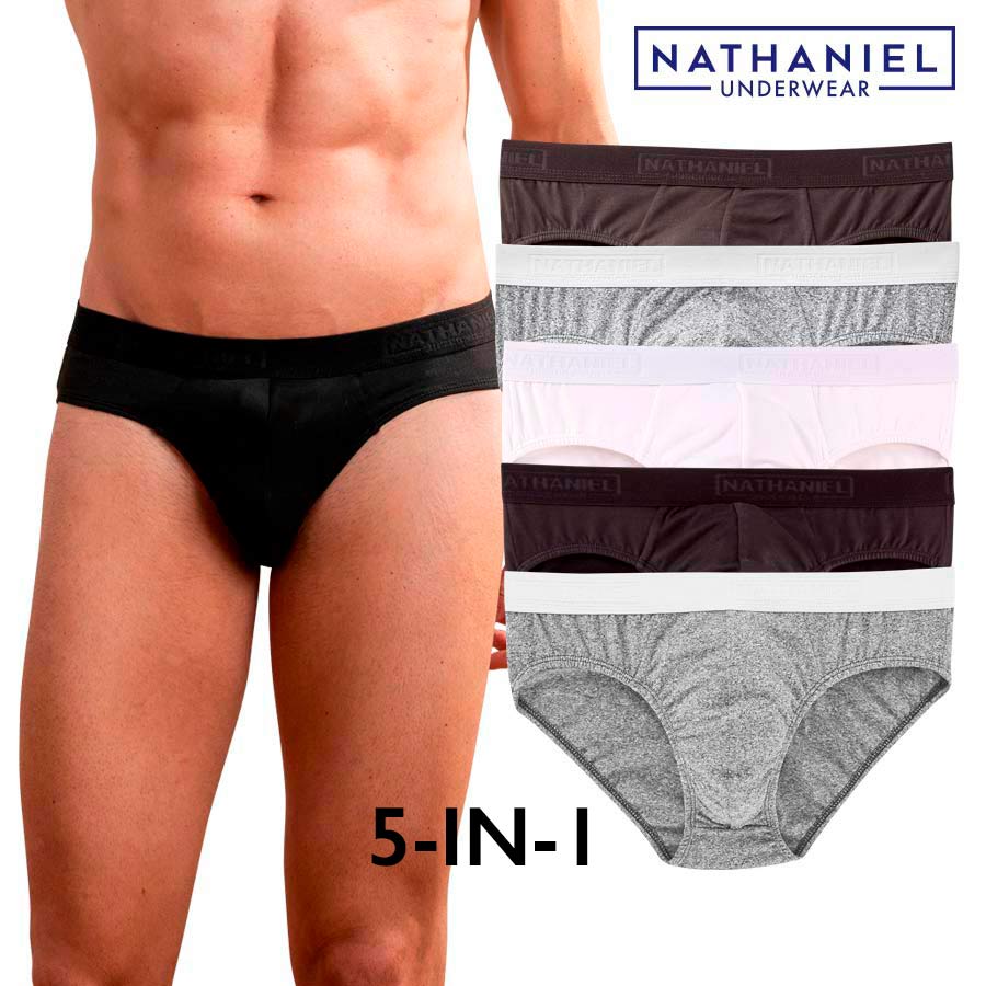 Hickman Men's Multicolor 5-in-1 Bikini Brief with Outside Logo Elastic