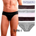 Hickman Men's Multicolor 5-in-1 Bikini Brief with Outside Logo Elastic