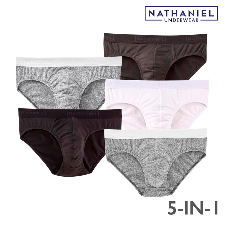 Hickman Men's Multicolor 5-in-1 Bikini Brief with Outside Logo Elastic