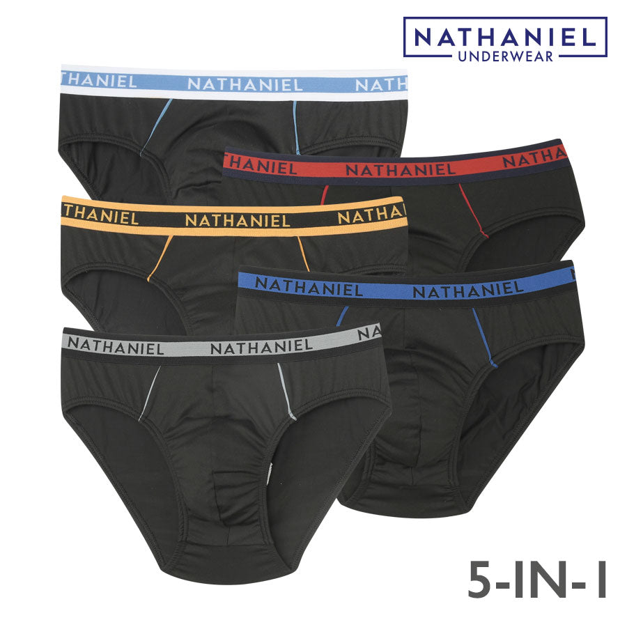 GeorgeMichael Men's Multicolor 5-in-1 Plain Bikini Brief