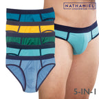 Jermanyallen Men's Multicolor 5-in-1 Plain Bikini Brief