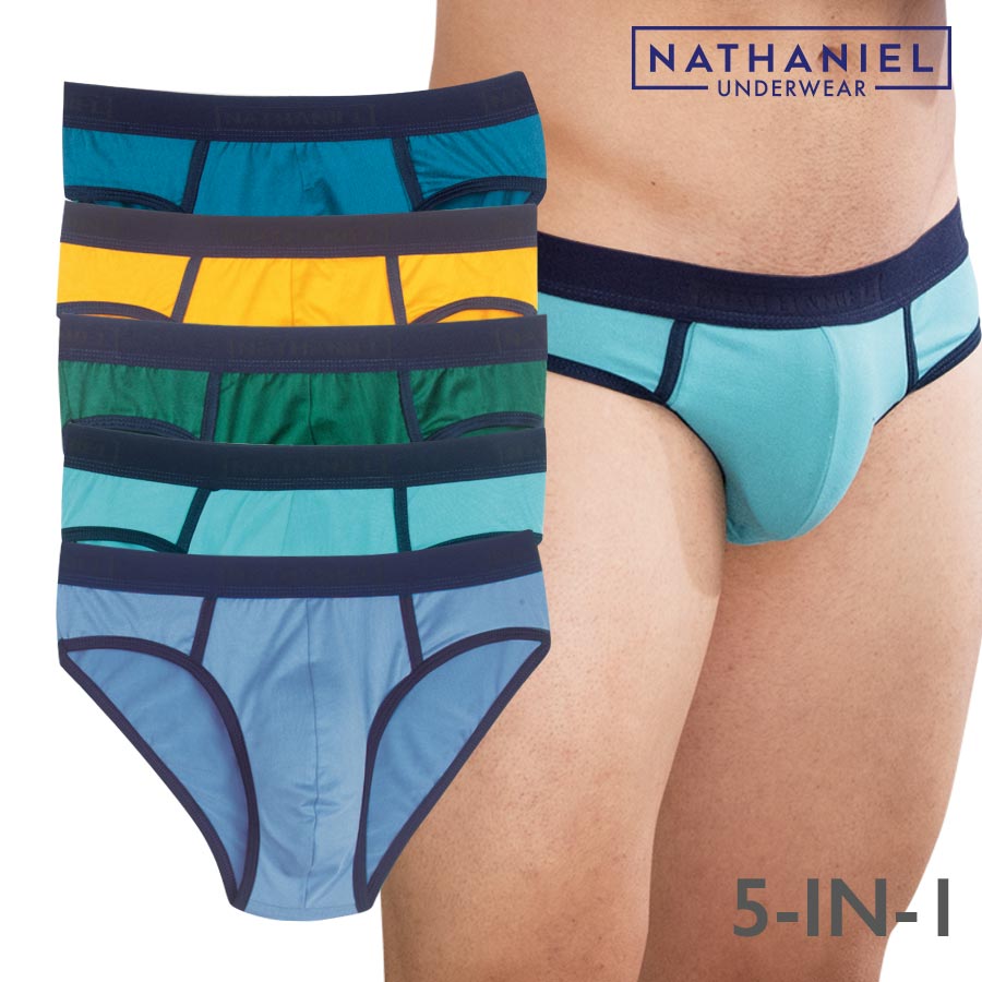 Jermanyallen Men's Multicolor 5-in-1 Plain Bikini Brief