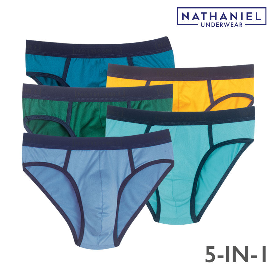 Jermanyallen Men's Multicolor 5-in-1 Plain Bikini Brief